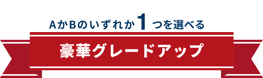 A・Bのいずれか1つ選べる。豪華グレードアップ